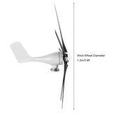 200W Wind Turbines Generator 5 Blades 12m/s Low Nosie Power Supply for Boats Mobile HomesBlack 48V