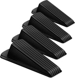High Quality Rubber Door Corners Heavy Duty Door Stop Mat Tile Concrete Mat Wooden Floor Door Stopper 4 Pack (black)
