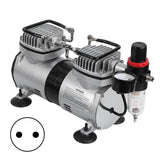 Airbrush Compressor Double Cylinder Art Model Leather Care Cake Color Makeup Tattoo Inkjet PumpEU Plug 220V