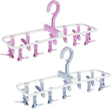Pack Hanging Racks, 12 Clips Washing Machine Dryer Collapsible Socks And Underwear Hangers 2 Pack (nordic Blue, Nordic Purple)
