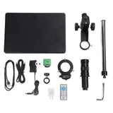 Microscope Camera 4K 41MP Remote Control Industrial Camera with 180X C Mount Lens and 144 LED Ring Lamp AC100240V EU Plug