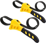 Rubber Band Wrench, Adjustable Oil Filter Wrench For Automotive Repair Ship Repair Hose Repair 2pcs ((6 Inch Yellow) 9075, (8 Inch Yellow) 9051)