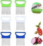 Support Tool Onion Peeler, Onion Cutter, Tomato Slicer, Stainless Steel Meat Needle, Slicing Knife, Assistant Kitchen Utensils Aid Cutter Gadget 6pcs
