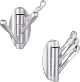 Foldable Rotary Towel Hook 2pcs, Metal Elastic Hood Hook, Bath Towel Holder, Heavy Bathrobe Holder For Bathroom Camping - Car Wall 2pcs (brushed Nicke