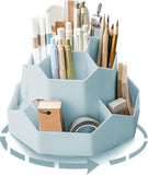 Rotating Pencil Pot, 9 Compartment Desktop Storage, Improved Large Capacity 360 Rotation, Can Hold Pencils, Colored Pencils, Various Stationery (blue