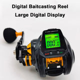 6.3:1 Digital Fishing Baitcasting Left Fishing Reel With Accurate Line Counter Large Display Casting Reel Fishing Tool Accessory
