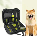 6 in 1 Pet Cat Dog Grooming Deshedding Tools Brush Kit Comb Set Storage Bag Ultimate Dog Comb Brush