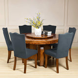 For Dining Room Set Of 4 Dark Grey Stretch Slipcovers Chairs Kitchen Chair Covers