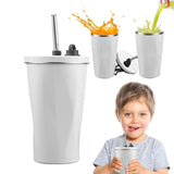 600ml Stainless Steel Vacuum Insulated Tumbler Set Double Wall Travel Mug Coffee Cup With Metal Straws Splash-Proof Lids