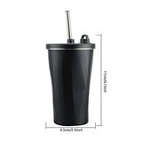 600ml Stainless Steel Vacuum Insulated Tumbler Set Double Wall Travel Mug Coffee Cup With Metal Straws Splash-Proof Lids