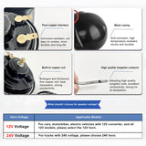 2Pcs/lot Universal Dc 12V/24V Electric Snail Horn Super Loud Waterproof Subwoofer for Car Truck Suv Boat Accessory