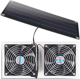Solar Panel Kit 10W Weatherproof Dual Fan 3.5 m Cable For Outdoor Small Chicken Coop Greenhouse Shed Pet House Exhaust