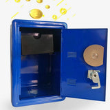 Safe Organizer Iron Desk Decorative Piggy Bank Metal Mini Cabinet Money Storage Box for Boys, Black