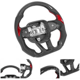 D Type Carbon Fiber Steering Wheel Epoxy Coating Car Replacement for 2015-2021