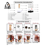CRUSHER Acrylic LED Tobacco Pipe Hookah Set with Grass Herb Bowl Narguile Complete for Car Pipes Smoking Accessories