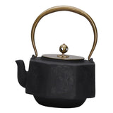 Cast Iron Teapot Loose Leaf Pot Stovetop Safe Ceremony Kettle For Kitchen Household Hotel Room Tea Lovers Gift