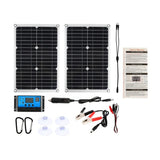 180W 12V Solar Panel + 20A Solars Charger Controller Set Single/Dual USB Port Off Grid Monocrystale Module for Phone Camping