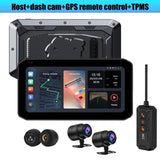 12V-24V CarPlay Android Auto Toucreen Dual Bluetooth Wireless For Motorcycle GPS Navigation Front Rear Lens Driving Recorder