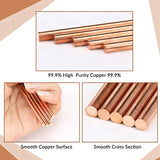 11.8 Inch Length Bare Metal Solid Copper Rod Lathe Bar Stock (5 Pcs, 5 Mm Dia)