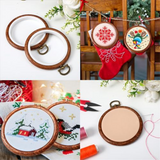 15 Pcs 3 Inch Round Embroidery Circle Rubber Hoops Ring Cross for Art Craft Sewing Hanging Decoration