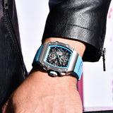 Pagani Design 2023 New Men's Quartz Watches Skeleton Dial 100M Waterproof Sport Rectangle Sapphire glass Watch for Men