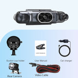 3/4Cameras Car Dash Cam Channel Driving FHD 1080P Front Left Right Rear With WiFi Night Vision Loop Recording 24H Parking Monito