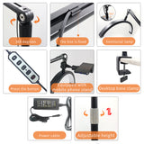 HD-M30X 36W Desktop LED Video Light Half-moon Shaped Fill Lamp Bi-color 3200K-5600K Dimmable for Vlog Beauty Salon Makeup