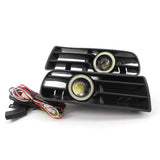 1 Pair Car Auto White Front Bumper Grilles Replacement For VW Golf 4 1998-2004 Angel Eyes Lamp LED Running Fog Light