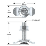 Fittings L-Track Threaded Double Stud Lug Fitting Tie Down, Used with L Track Rails, Sier