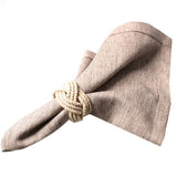 12Pcs Natural Cord Woven Corded Buckle Waxed Twine Napkin Loop