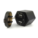 For Powerlet Plug to Dual USB Charger Adapter Voltmeter for Hella DIN Motorcycle 12-24V DC 5v 4.2A