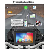 Motorcycle Navigator 5 Inch 1000Nit Screen Ipx7 Waterproof Cables Support Wireless Carplay Android Auto Tire Pressure Monitoring