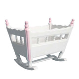 1:12 Miniature White Wooden Cradle Baby Crib Dollhouse Furniture Decorate Kids Toy