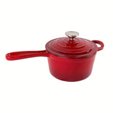 1pc, Enameled Cast Iron Saucepan (17.78cm), Enamel Sauce Pan With Lid, Saucier, Kitchen Utensils, Kitchen Gadgets