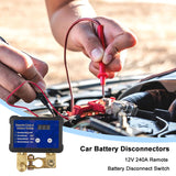 DC12V 240A Battery Disconnect with 2 Remote Control Voltage Display Automatic Power Shut Off Switch for SUV