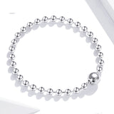 Sterling Silver Beaded Bracelet Geometric Round Beads