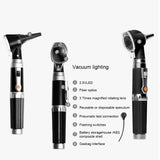 Double Hole Base Rechargeable Fiber Optic Ophthalmoscope Otoscope Eye Examination Ear Cleaning Devices Tool Kit EU Plug USB