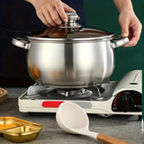 1pc Casserole, 24cm/9.45in Stainless Steel Casserole With Tempered Glass Lid, Big Capacity, Induction Available