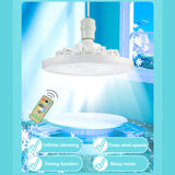 E27 Small Silent Ceiling Fan with LED Light - Color Temperature Dimmable, Lamp with Adjustable Fan Speeds