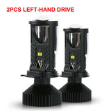 Y6D H4 LED Headlight Projector Lens with Fan Cooling 90W Automobile Hi Lo Beam Bulb 12V 6000K RHD LHD