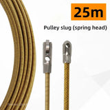 25/30m Universal Wire Threading Spring High Elasticity Rope Pulg Device With Pulley Electricians Cable Running Puller