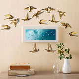 5PCS Seagull Resin Flying Bird Sculpture 3D Art Ornament Decoration Wall Stickers For Home Decor