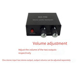 Piece Distributor Stereo 1 Input 2 Output Mixer For Power Amplifier Active Audio