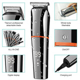 6 in 1 Multi-function Electric Pusher Rechargeable Washing Liquid Crystal Digital Display Hairdresser Set Men's oil
