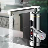 3000W Stainless Steel Electric Heater Temperature Display Kitchen Tankless Instant Hot Water Faucet