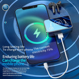 V9 Bluetooth Earphone Headphones Mirror Wireless Stereo Headset 5.3 with Digital DisplayTouch Control Sports Earbuds for Gaming