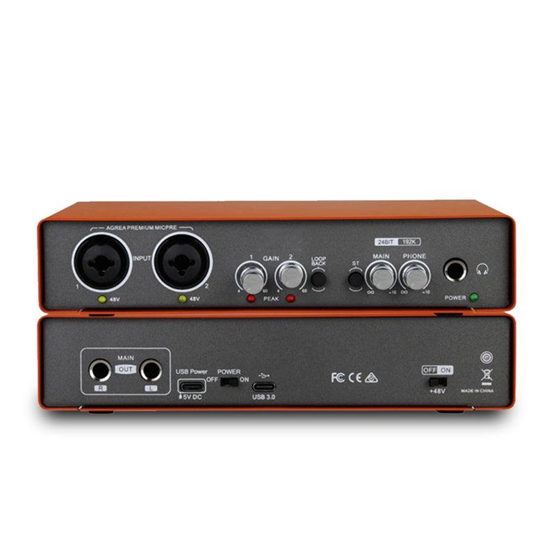 Professional Microphone Audio Interface Recording Sound Card Electric ...