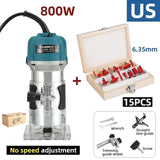Electric Woodworking Milg Engraving Slotting Trimming hine Wood Trimmer Tool with 15 PCS Router Bits