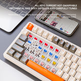 K96 nical Dual Mode Bluetooth-compatible5.0/2.4G Wireless 100Keys Red Switch Hotswap Gaming Keyboard For PC Laptop