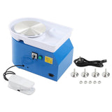 Electric Pottery Wheel Machine 250W Sky Blue Low Noise Variable Speed Brushless Compact Kids Pottery Machine EU Plug